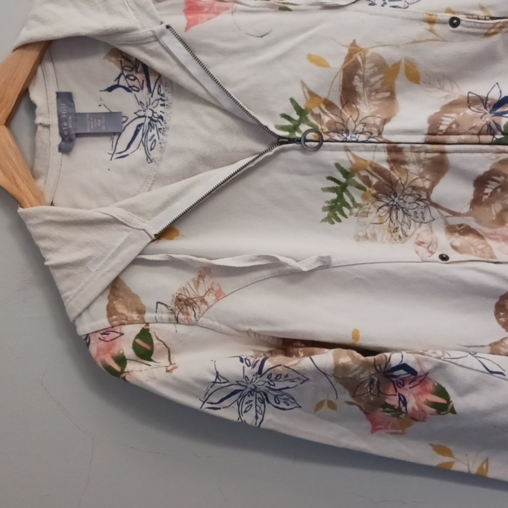 Kate Hill Cotton Zip Up Hoodie Sweatshirt Size PM - Picture 2 of 15